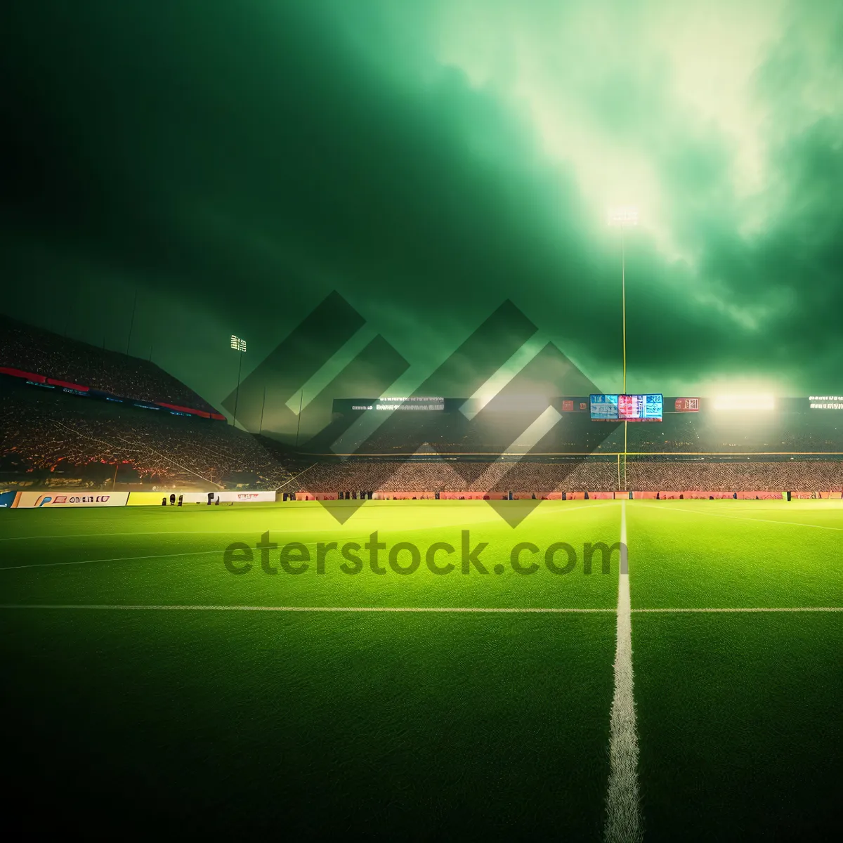 Picture of Night Sky Stadium with Laser Light Device