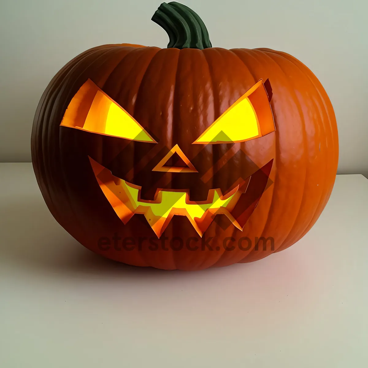 Picture of Spooky Jack-o'-Lantern Illuminating Autumn Night