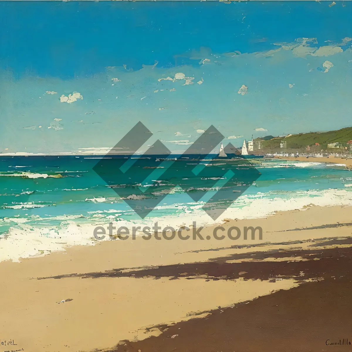 Picture of Serene Tropical Beach Paradise with Turquoise Waves