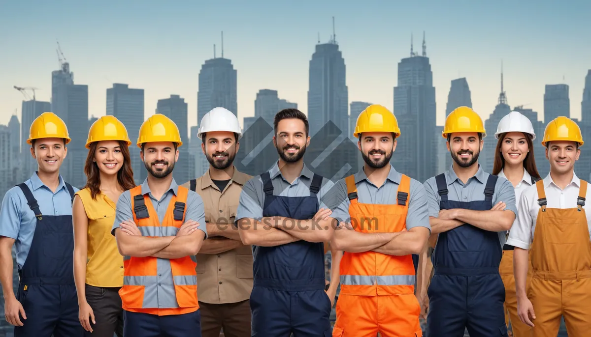 Picture of Happy male construction team building a successful project.