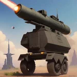 Sky-bound Military Rocket Armament in Action