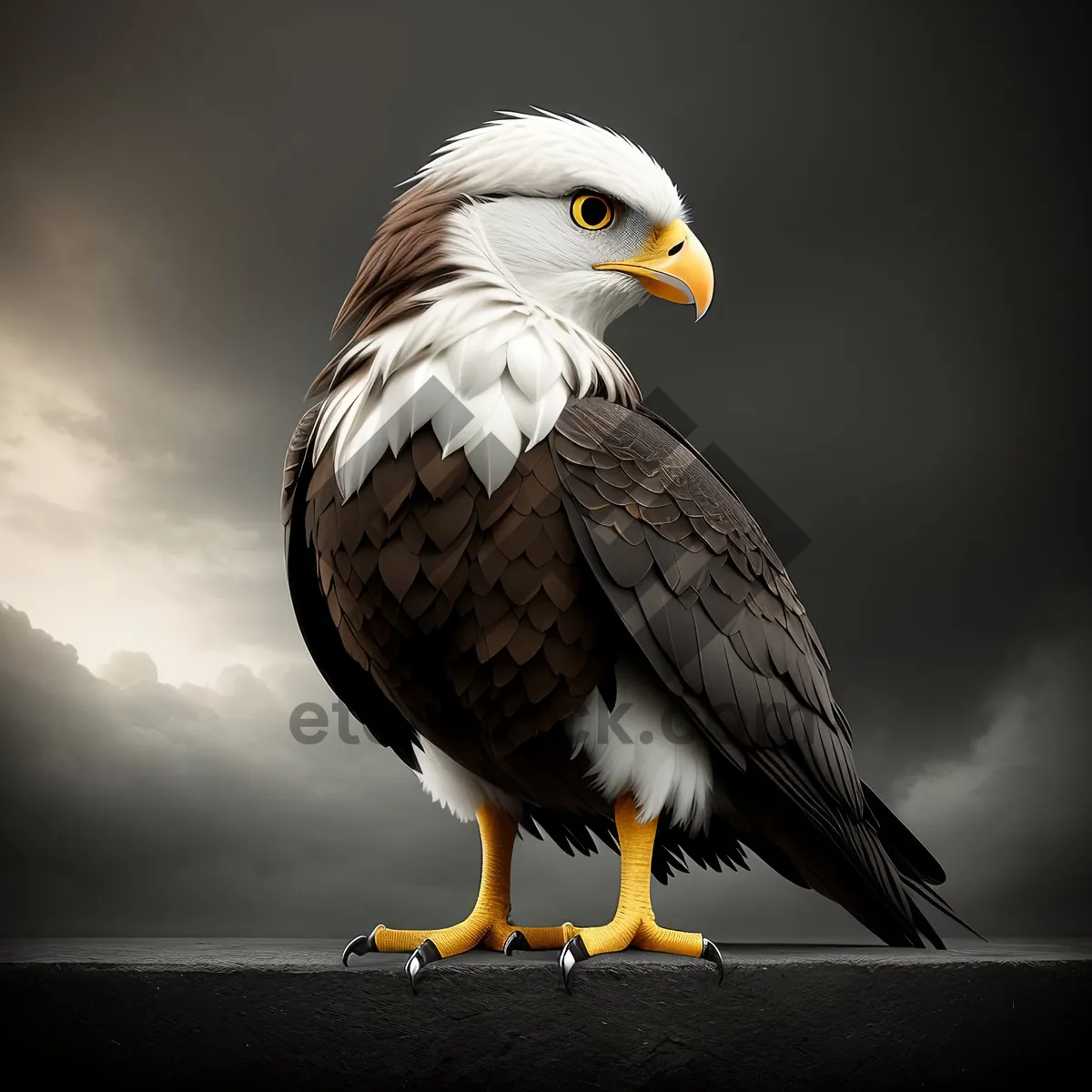 Picture of Regal Raptor: Majestic Bald Eagle Spreading Its Wings