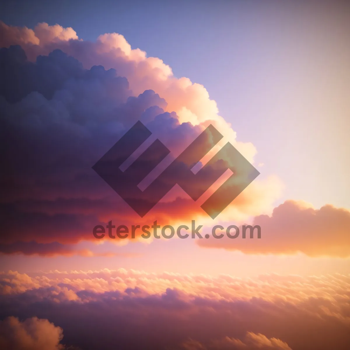 Picture of Sunset Sky Overcast: Vibrant Summer Evening Scene