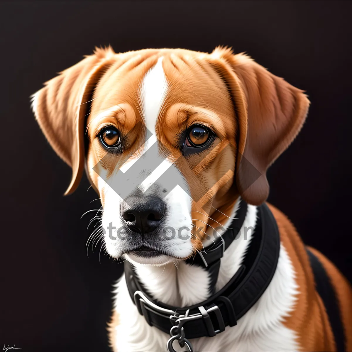 Picture of Alert Beagle and Bulldog sitting with collars