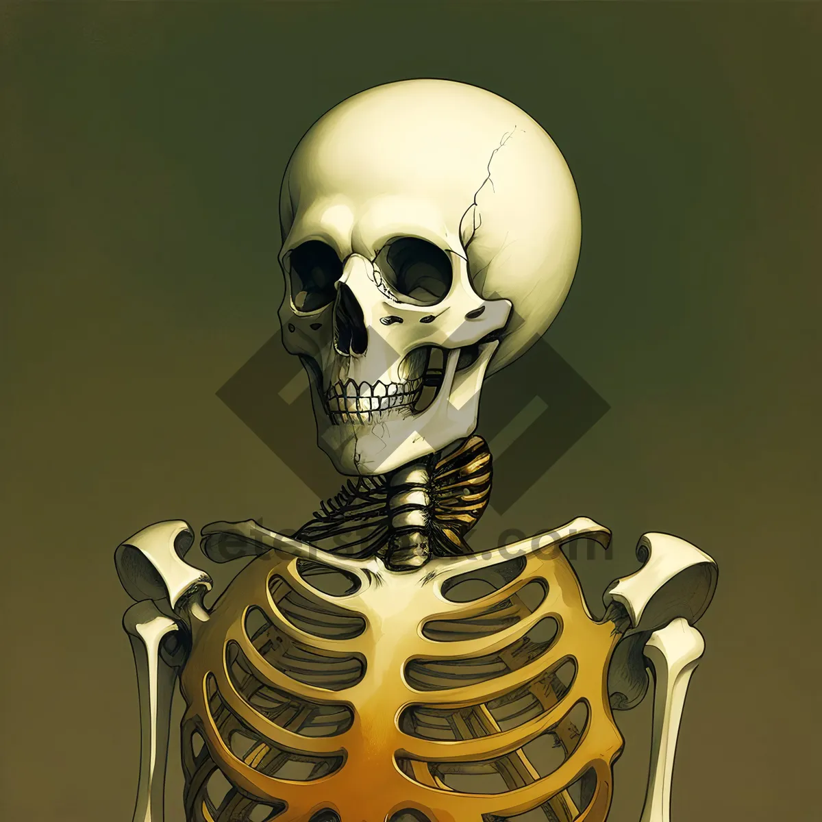 Picture of Terrifying 3D Skeleton Mask: Fleshless Horror Sculpture