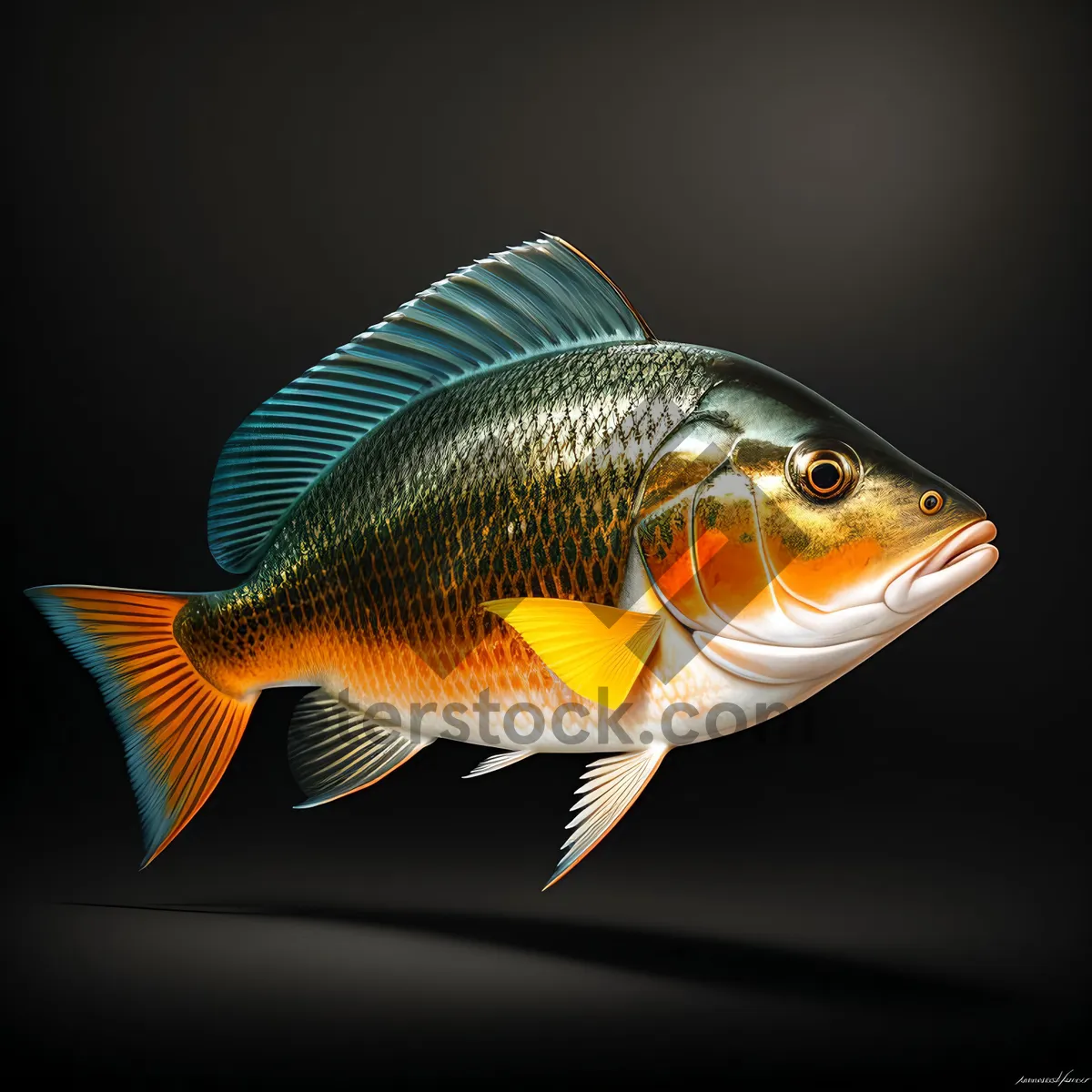 Picture of Vibrant Goldfish in Seawater Aquarium