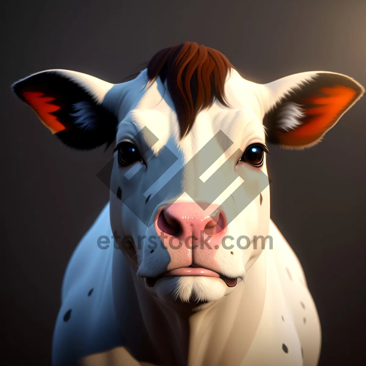Picture of Ranch Animal in Cartoon Face with Ear Mask.