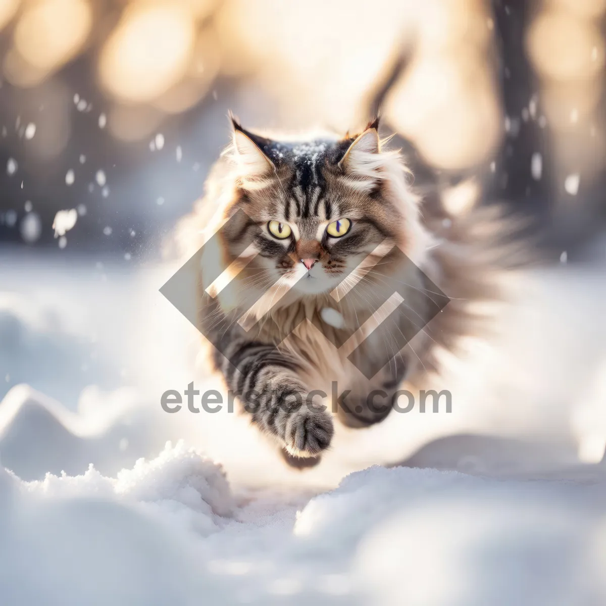Picture of Adorable domestic kitten with curious eyes sitting in studio