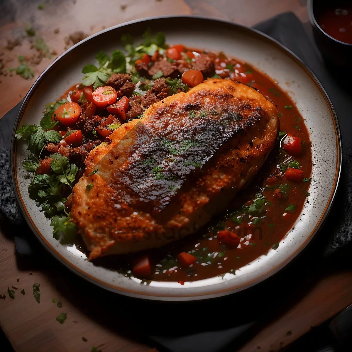 Picture of Delicious Grilled Steak with Rosemary and Vegetables