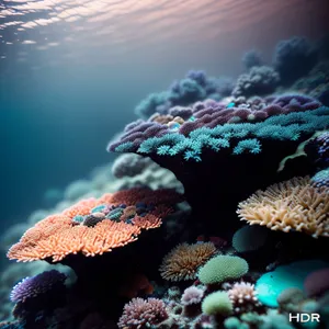 Sunlit Coral Reef: A Vibrant Underwater Oasis.