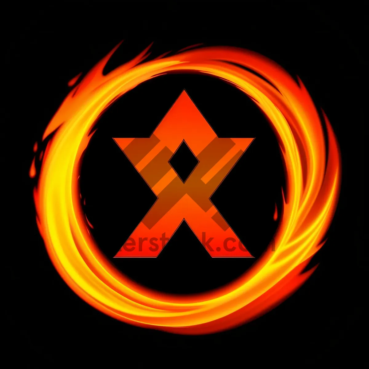 Picture of Blaze symbol button in black design.
