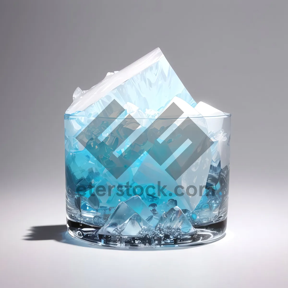 Picture of Crystal Clear Ice Cube Splash Reflection