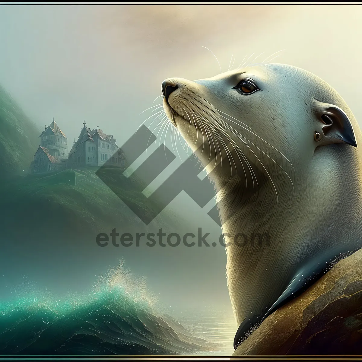 Picture of Arctic Sea Lion Basking on Beach