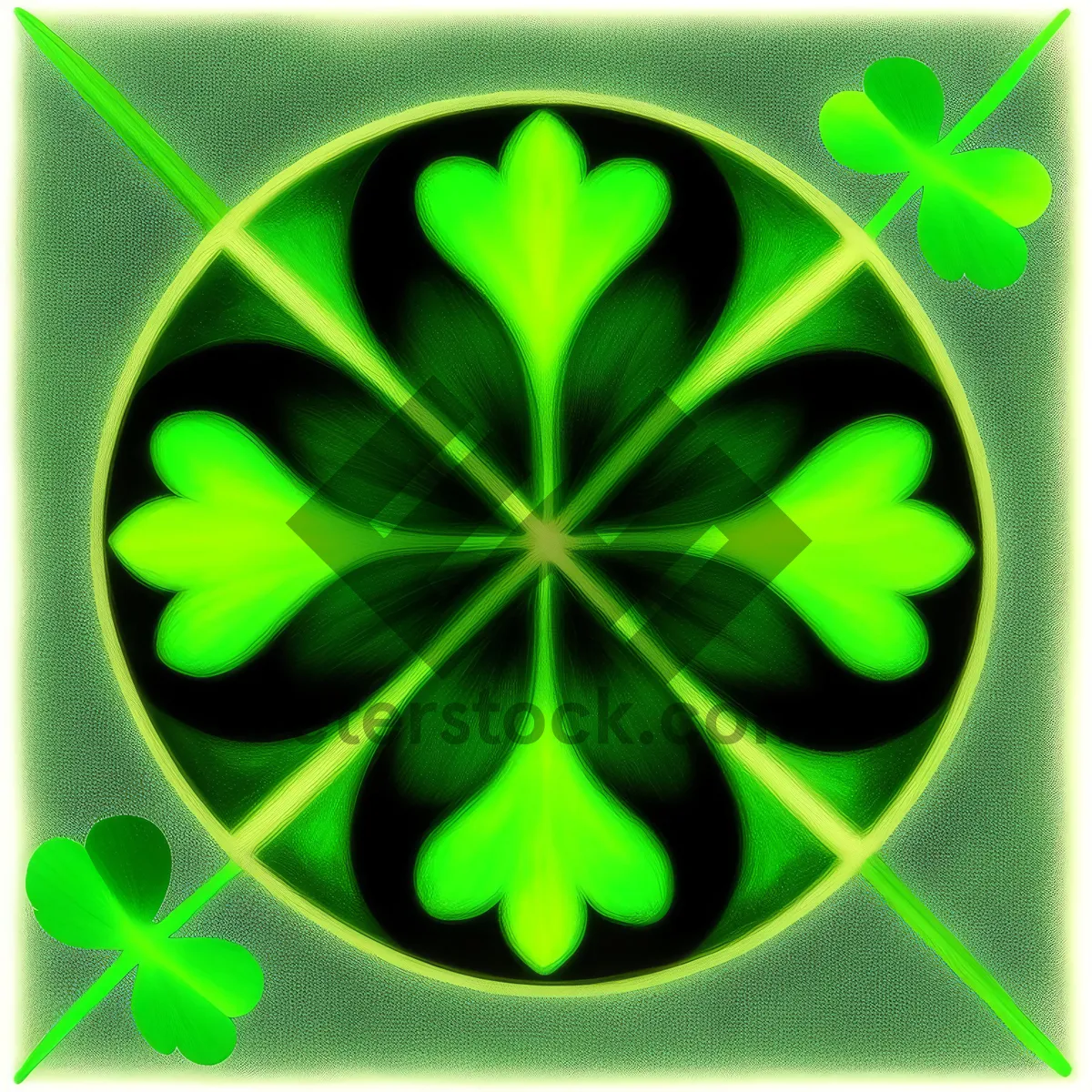 Picture of Futuristic Fractal Clover: Glowing Digital Render