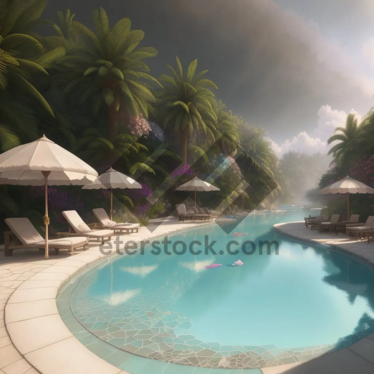 Picture of Tropical Paradise: Luxury Resort Pool by the Beach