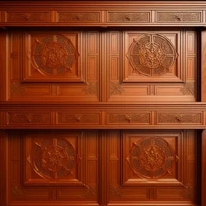 Antique Wooden Chiffonier in Ancient House Interior