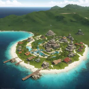 Serene Coastal Bay with Majestic Mountains