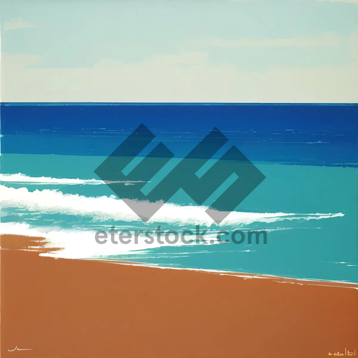 Picture of Turquoise Oasis: Serene Beachscape with Clear, Sunny Waters