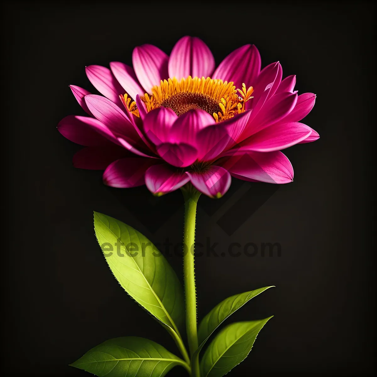 Picture of Vibrant Pink Lotus Blossom in Full Bloom