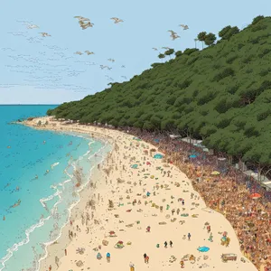 Sunny Shoreline Serenity: Captivating Beach Bay Coast