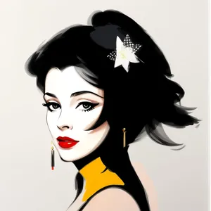 Stylish cartoon model with trendy haircut