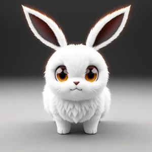 Fluffy Easter Bunny with Adorable Furry Ears.