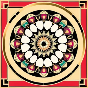 Arabesque Circle: Decorative Mosaic Design Element