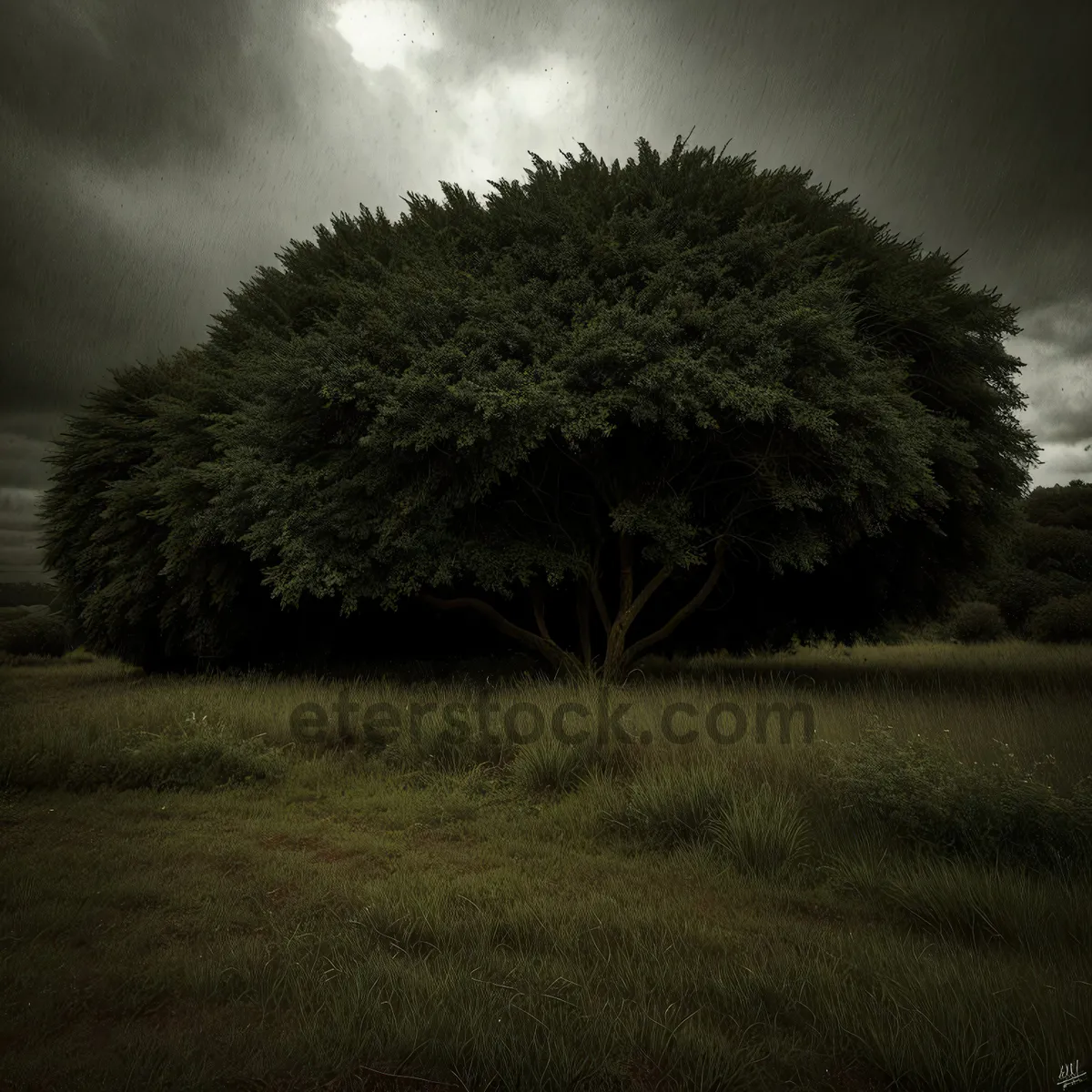 Picture of Rustic Agricultural Landscape under Clear Skies