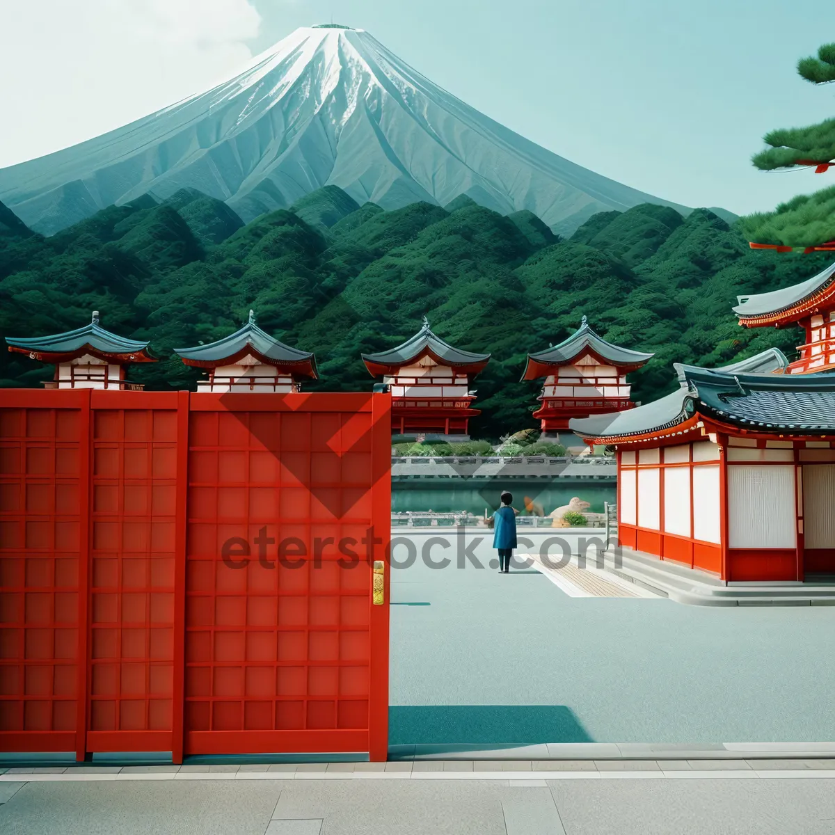 Picture of Architectural Skyline: Modern House with Canvas Yurt