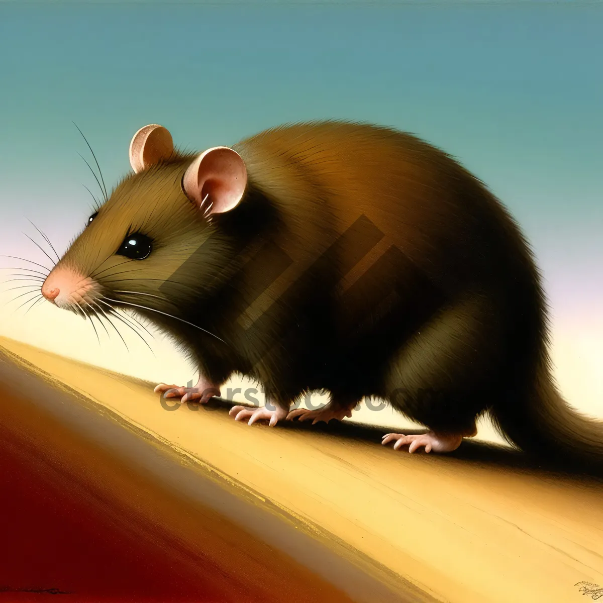 Picture of Furry Mammal: Adorable Mouse with Whiskers