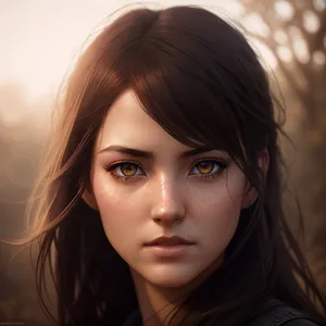 Sensual Smiling Beauty with Captivating Eyes