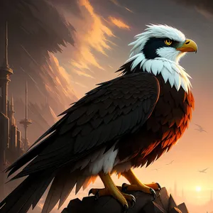 Majestic Predator in Flight: Hawk-Eagle Soaring with Piercing Gaze