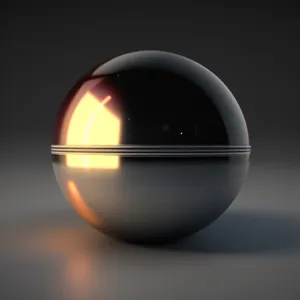 Shiny Glass Satellite Sphere Icon with Graphic Curve