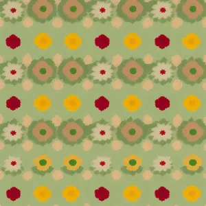 Funky Floral Circle Pattern Wallpaper