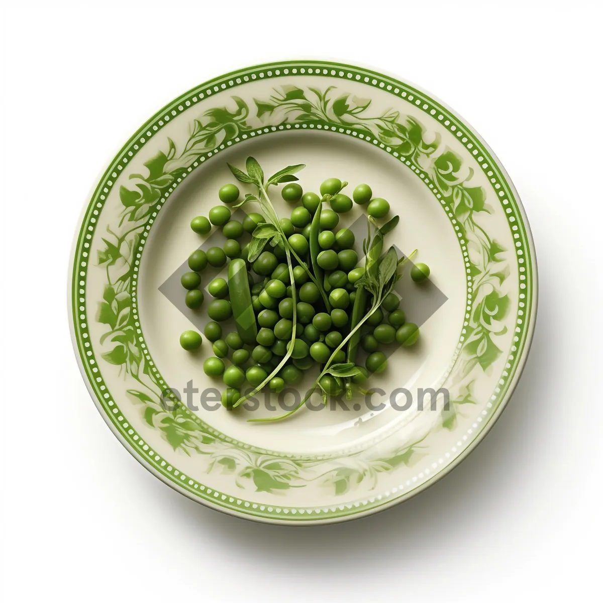 Picture of Fresh Vegetable Dinner Plate with Peas and Peppers