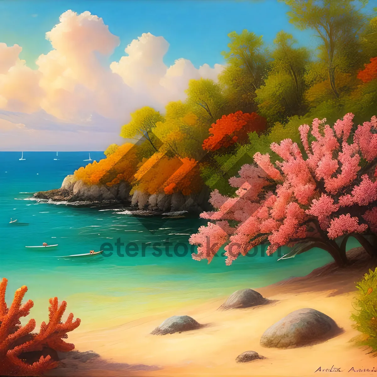 Picture of Exotic Underwater Paradise with Vibrant Coral Reef