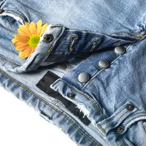 Denim jeans with stitched pocket detail.