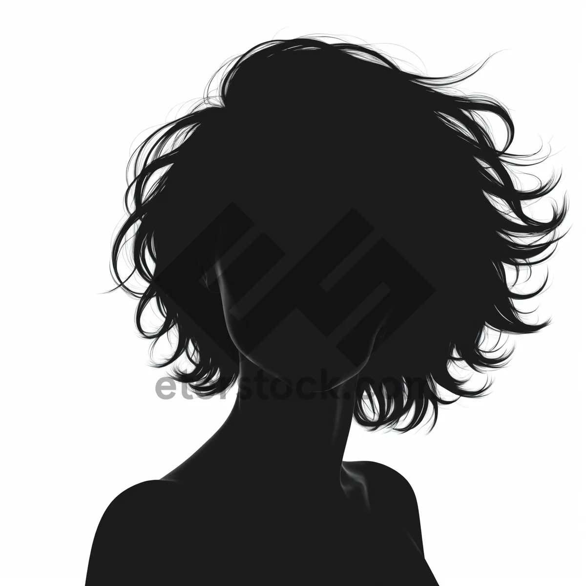 Picture of Fashion model with stylish black hair and makeup portrait.