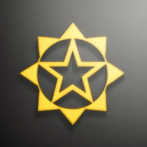 3D Heraldic Star Symbol Graphic Design Element