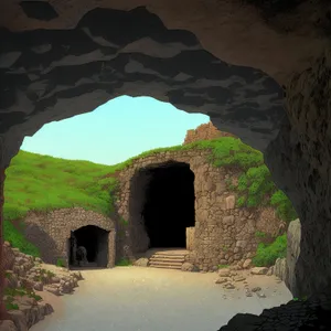 Majestic Stone Ruins In Ancient Cliff Dwelling