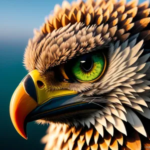 Close-up Portrait of Yellow-eyed Eagle in Feathered Mask