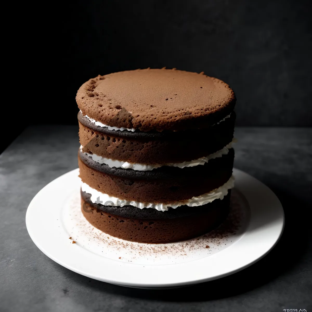 Picture of Delicious Chocolate Cappuccino Cake on Saucer