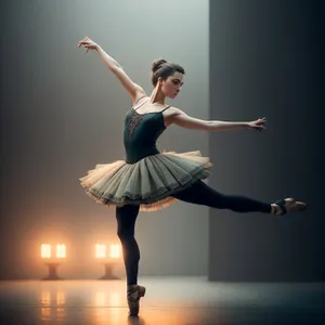 Dynamic Ballet Performance: Graceful Dancer in Action