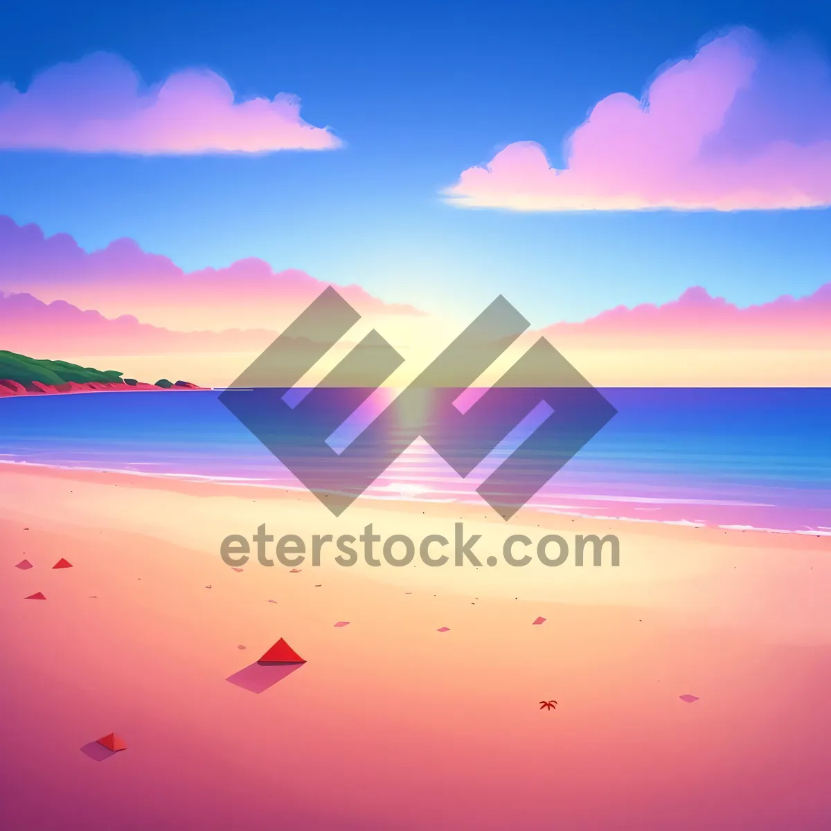 Picture of Vibrant Sunset over Serene Seascape