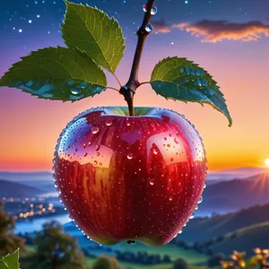 Ripe red delicious cherry, fresh and sweet fruit.