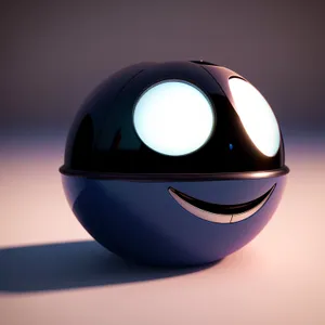 Shiny Glass Button: 3D Globe Symbol