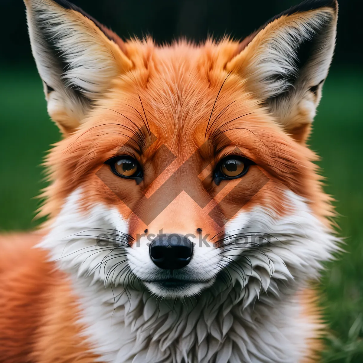 Picture of Adorable Red Fox Corgi - Cute Domestic Pet with Furry Whiskers