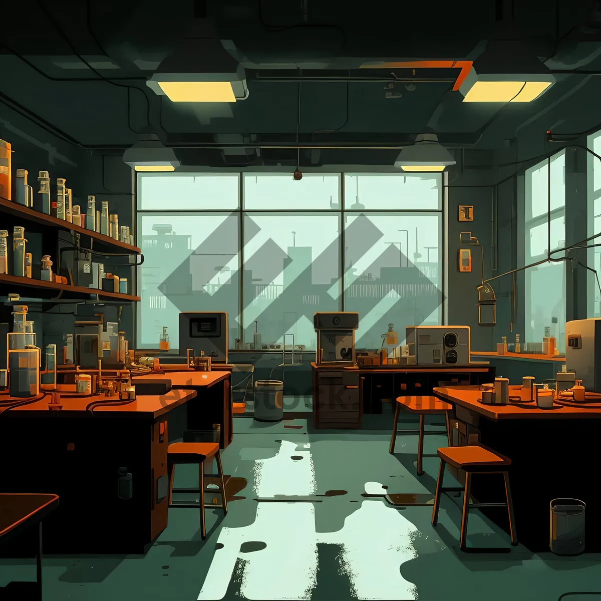 Picture of Modern interior design of a stylish restaurant building