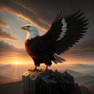 Majestic Bald Eagle Spreading Its Wings