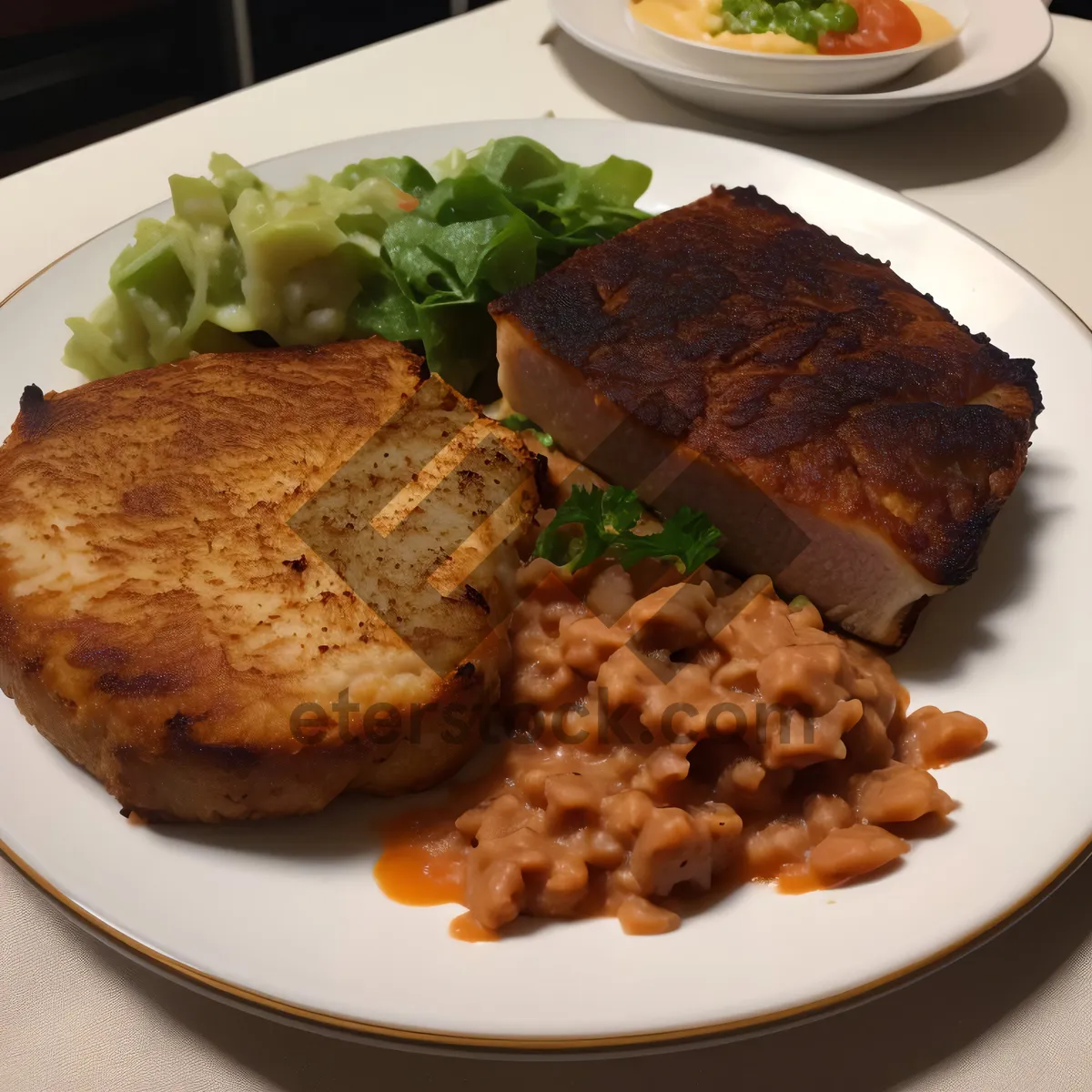 Picture of Healthy salad with grilled chicken and fresh vegetables.